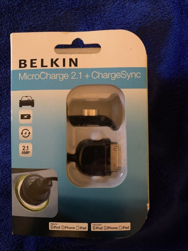 Black Belkin MicroCharge 2.1 Charging 30pin Cable for Apple Ipod/iphone/ipad 